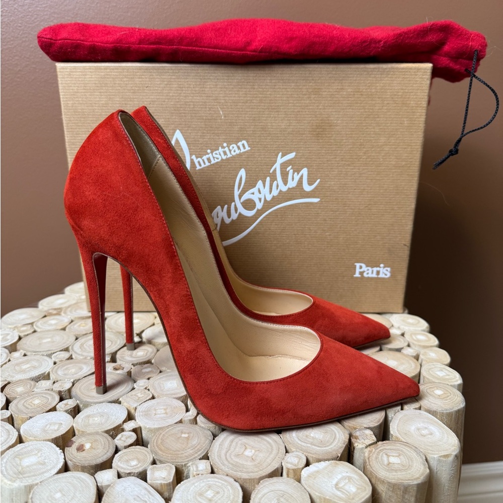 Christian Louboutin LIMITED EDITION So Kate Red Suede Heels 120